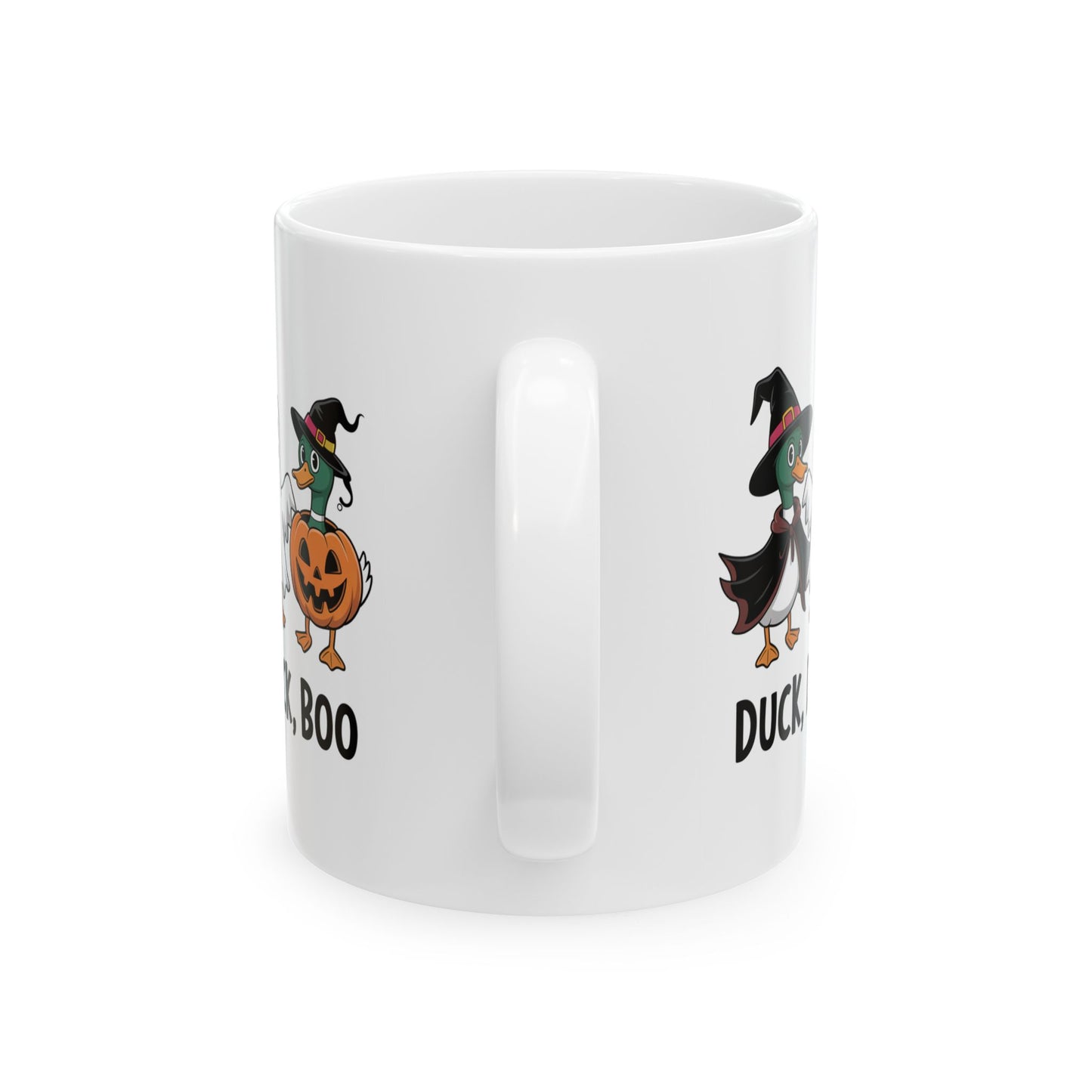 Duck Duck Boo Mug β Funny Halloween Coffee Mug β Cute Duck Ghost Pumpkin Cup β Spooky Fall Gift for Coffee Lovers β 11oz / 15oz Ceramic Mug